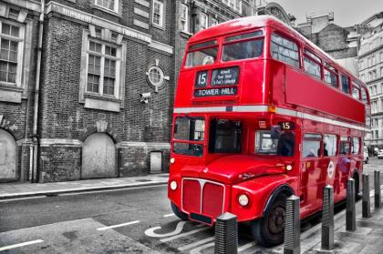 Red bus is a symbol of London 